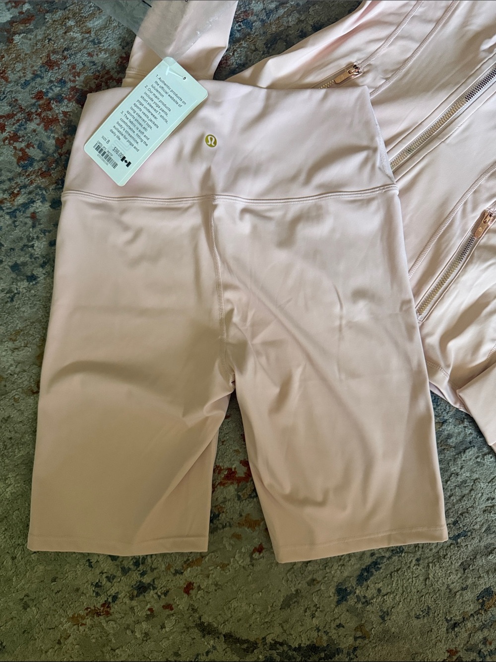 Lululemon Light pink Zip-Up Jacket & Biker Shorts Set - Picture 2 of 11